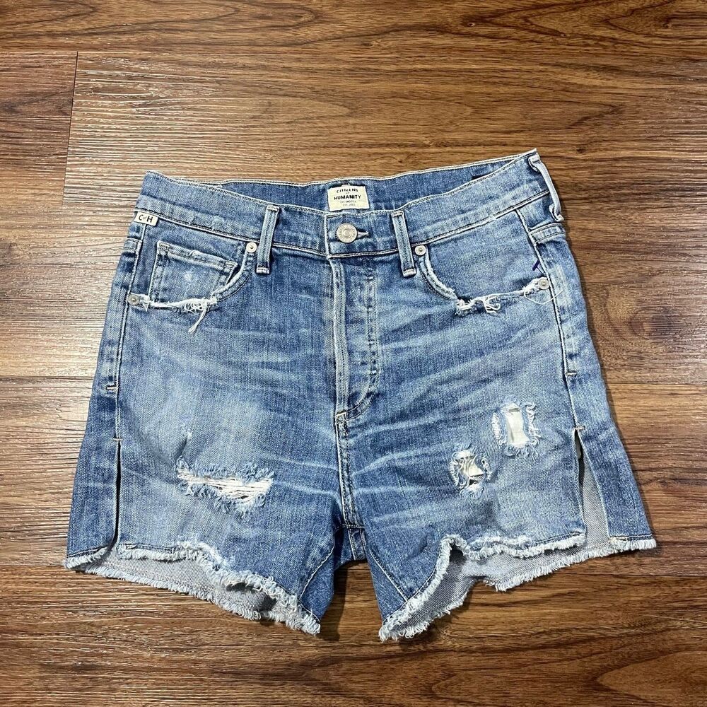 Citizens of Humanity Premium Vintage Corey Slouchy Shorts Blue Women 23 SOLD OUT